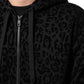 Dolce & Gabbana Black Cotton Hooded Full Zip Bomber Jacket Mens Jacket