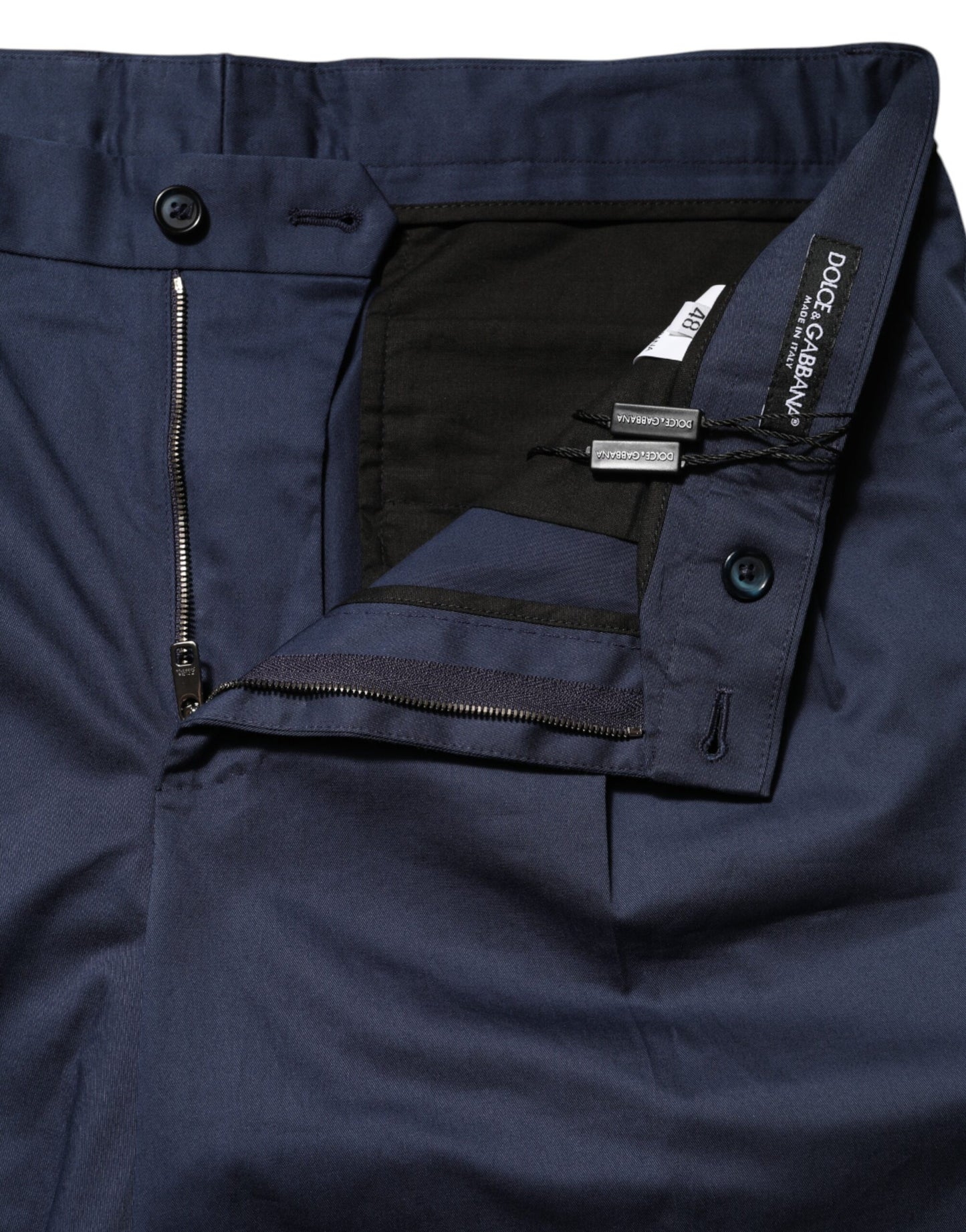 Dolce & Gabbana Blue Cotton Stretch Mid Waist Bermuda Shorts Mens Shorts