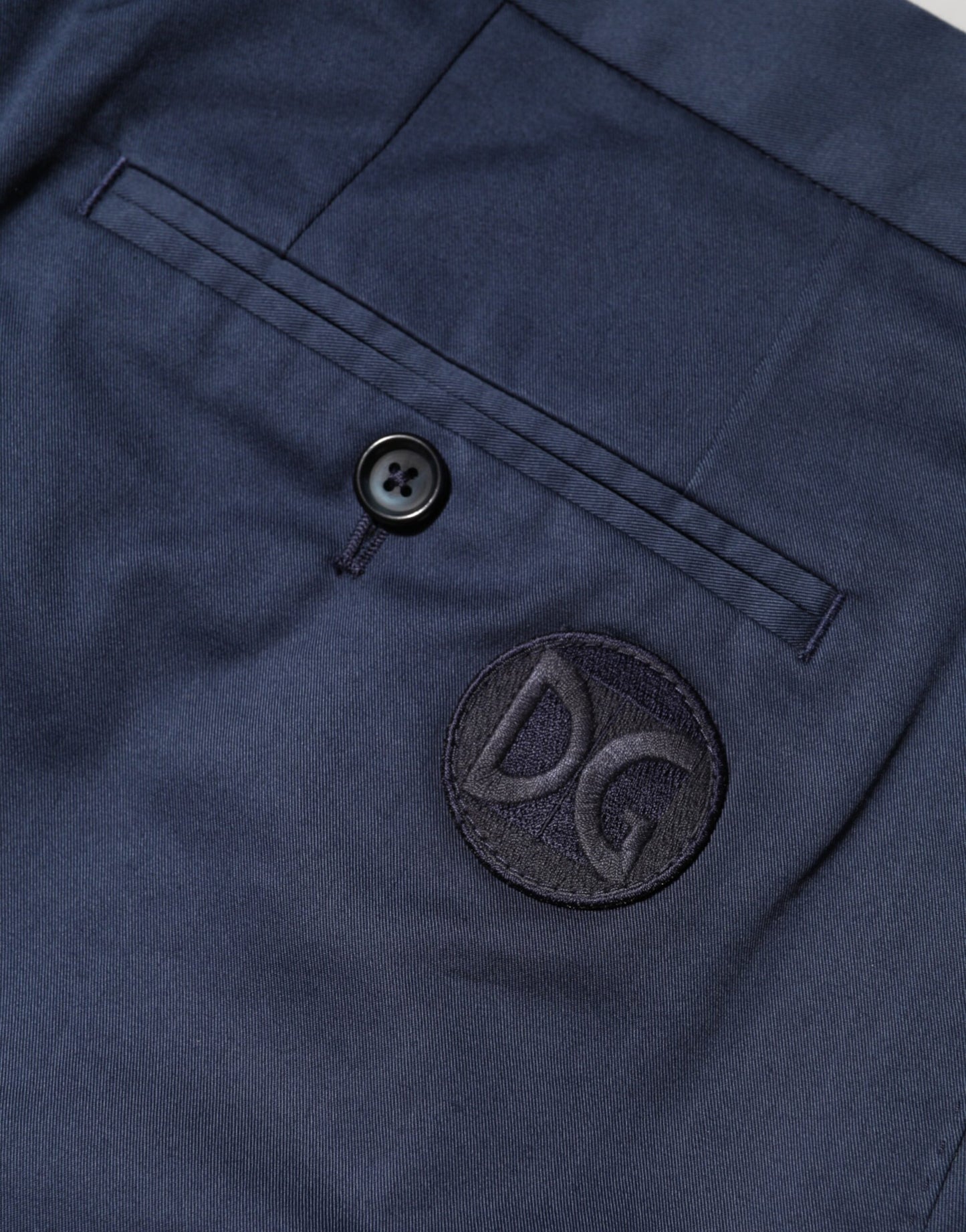 Dolce & Gabbana Blue Cotton Stretch Mid Waist Bermuda Shorts Mens Shorts