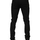 Dolce & Gabbana Black Cotton Mid Waist Skinny Men Denim Jeans