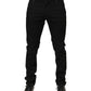Dolce & Gabbana Black Cotton Mid Waist Skinny Men Denim Jeans