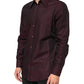 Dolce & Gabbana Violet GOLD Cotton Collared Dress Formal Shirt