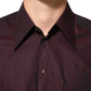 Dolce & Gabbana Violet GOLD Cotton Collared Dress Formal Shirt