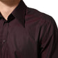 Dolce & Gabbana Violet GOLD Cotton Collared Dress Formal Shirt