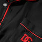 Dolce & Gabbana Black Red Contrast Trim Silk Casual Shirt