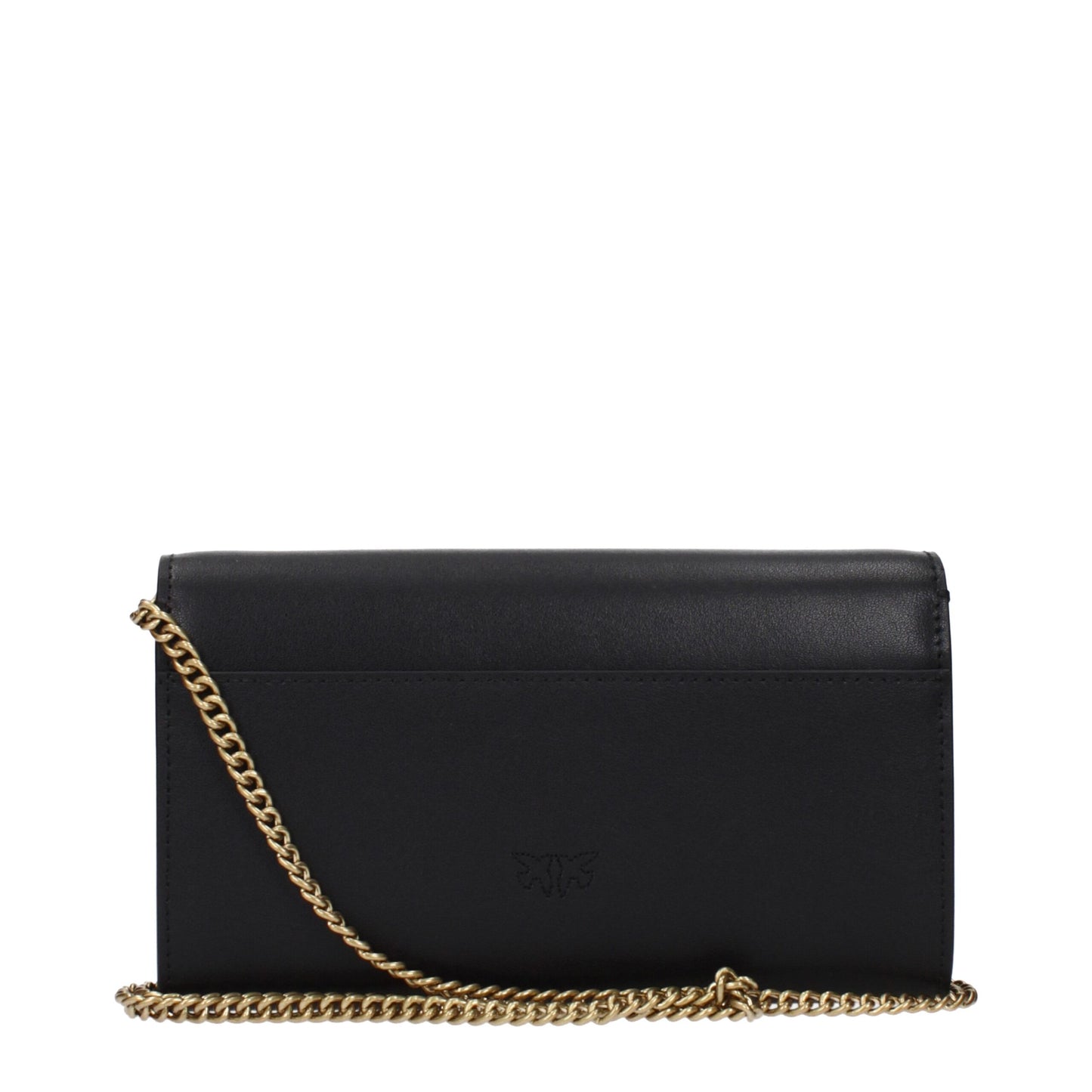 PINKO Black Leather Clutch Bag