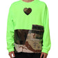 Dolce & Gabbana Green Patchwork Men Sweatshirt Sweater Mens Sweater
