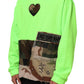 Dolce & Gabbana Green Patchwork Men Sweatshirt Sweater Mens Sweater