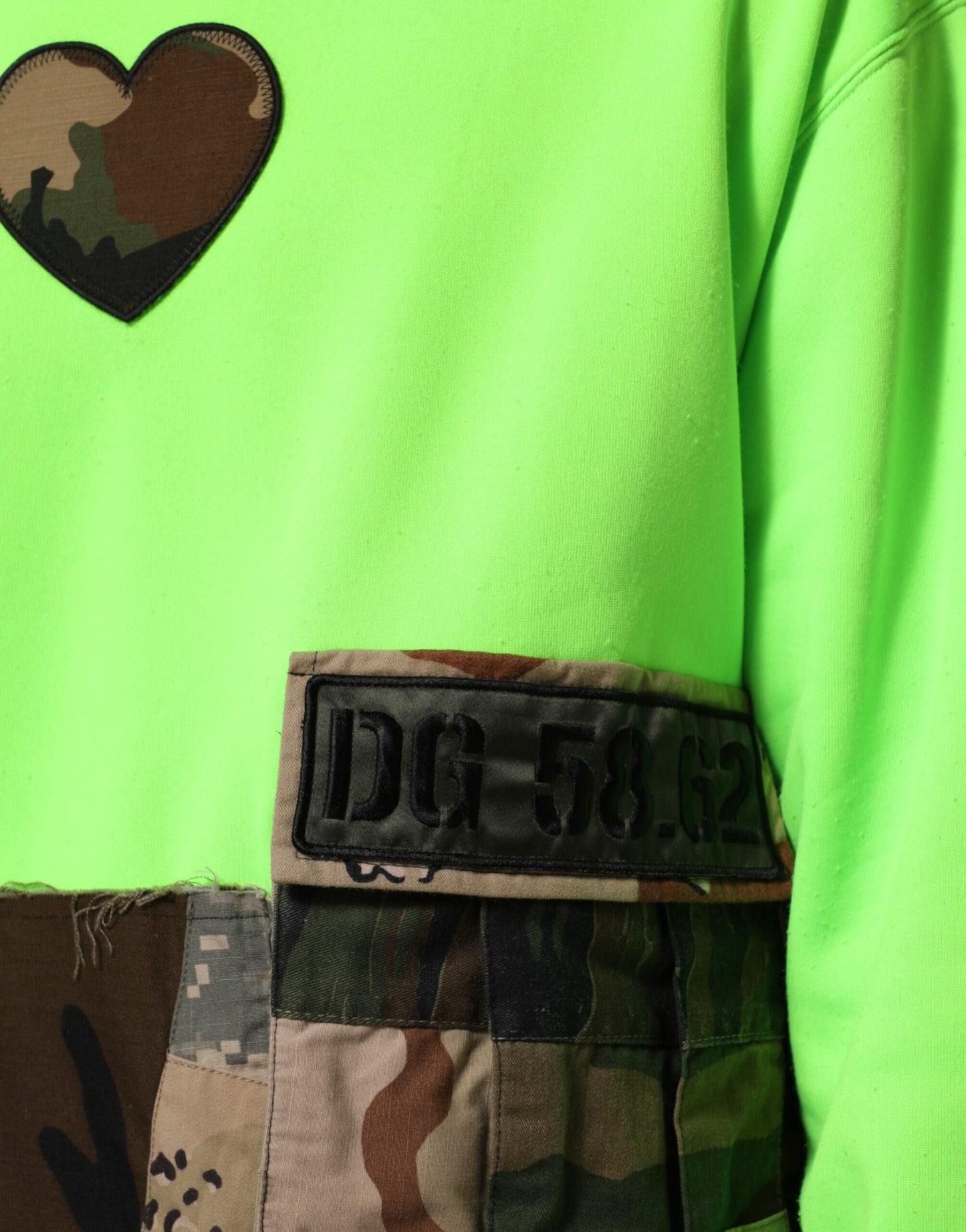 Dolce & Gabbana Green Patchwork Men Sweatshirt Sweater Mens Sweater