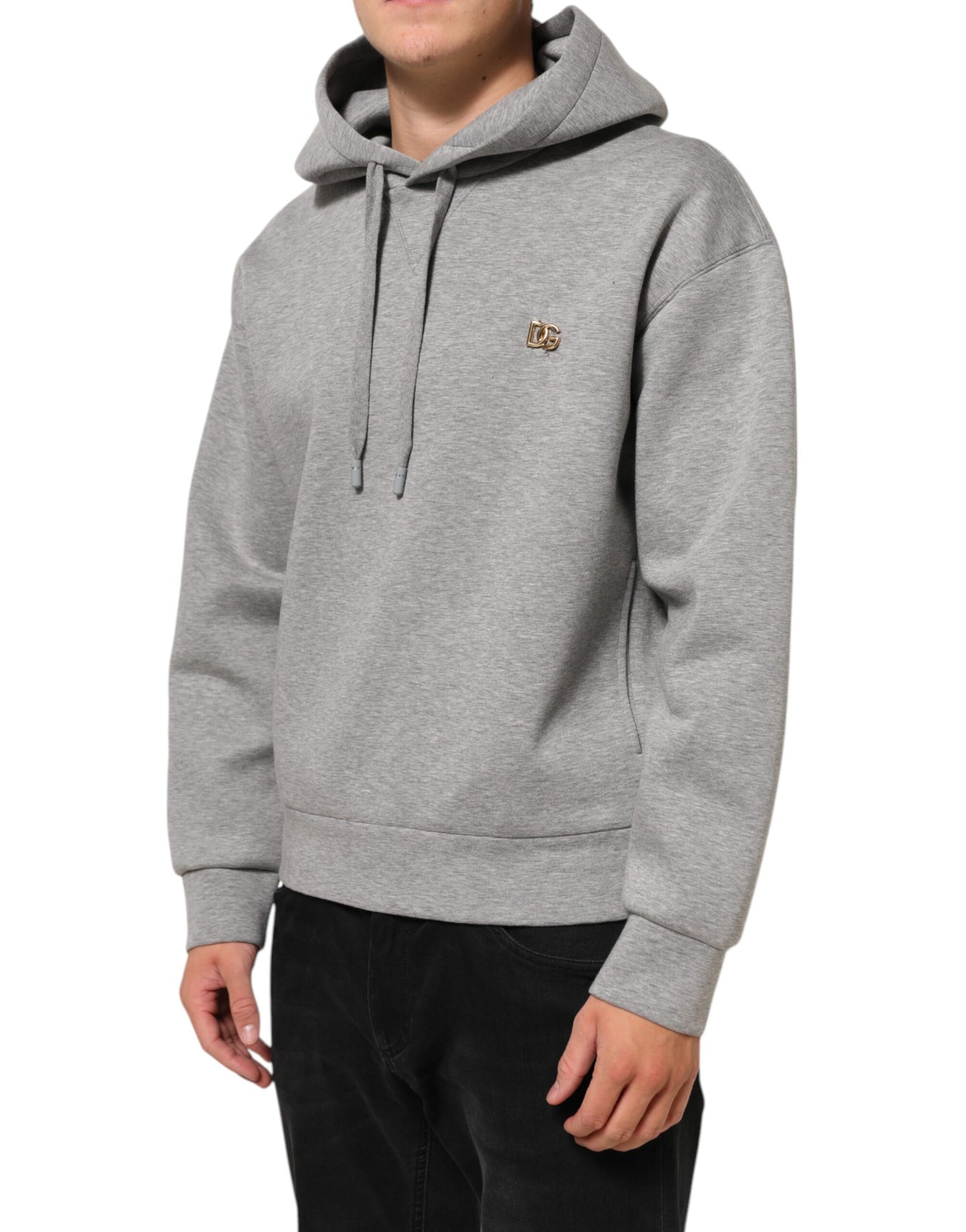 Dolce & Gabbana Gray Logo Cotton Hooded Sweatshirt Sweater Mens Sweater