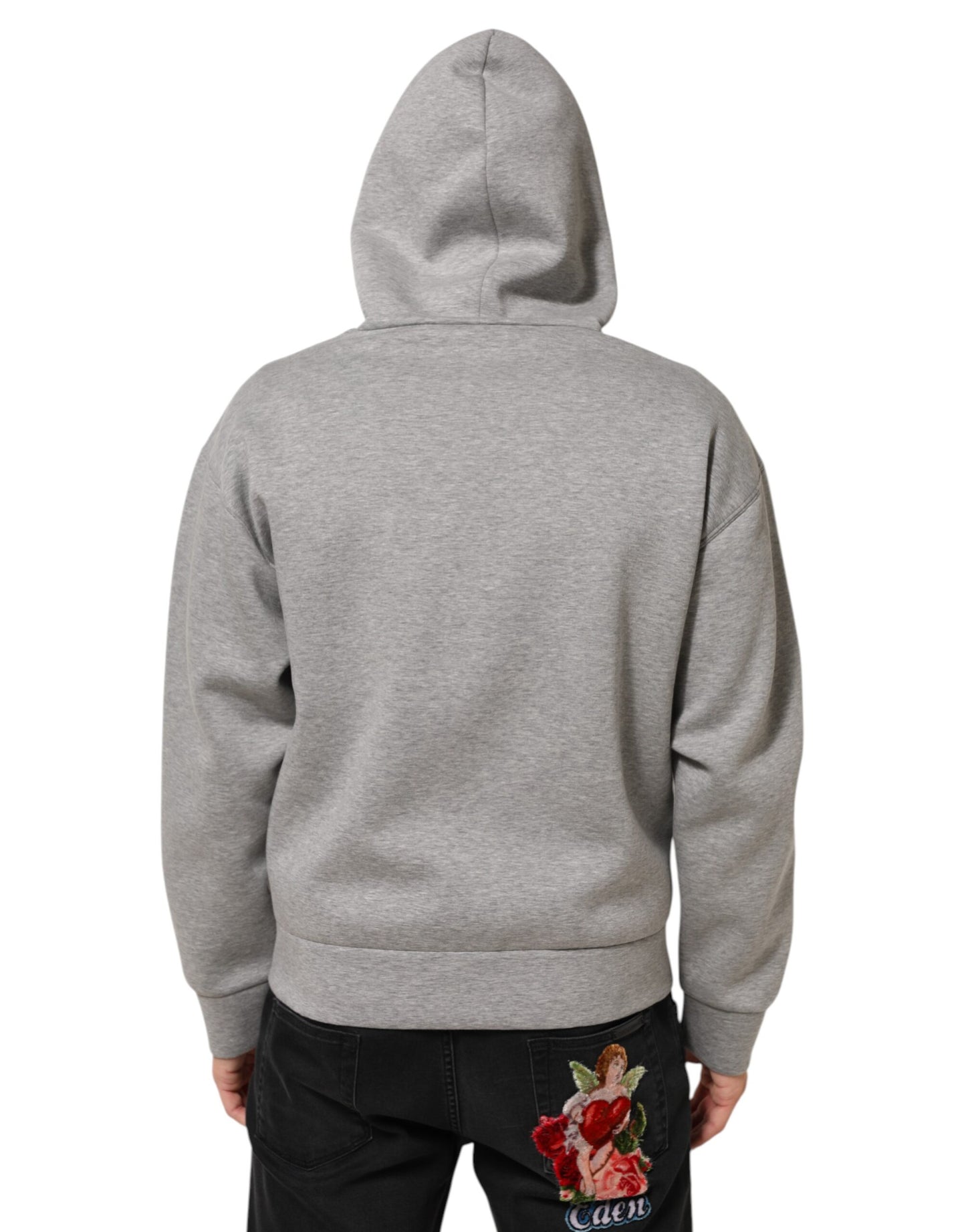 Dolce & Gabbana Gray Logo Cotton Hooded Sweatshirt Sweater Mens Sweater