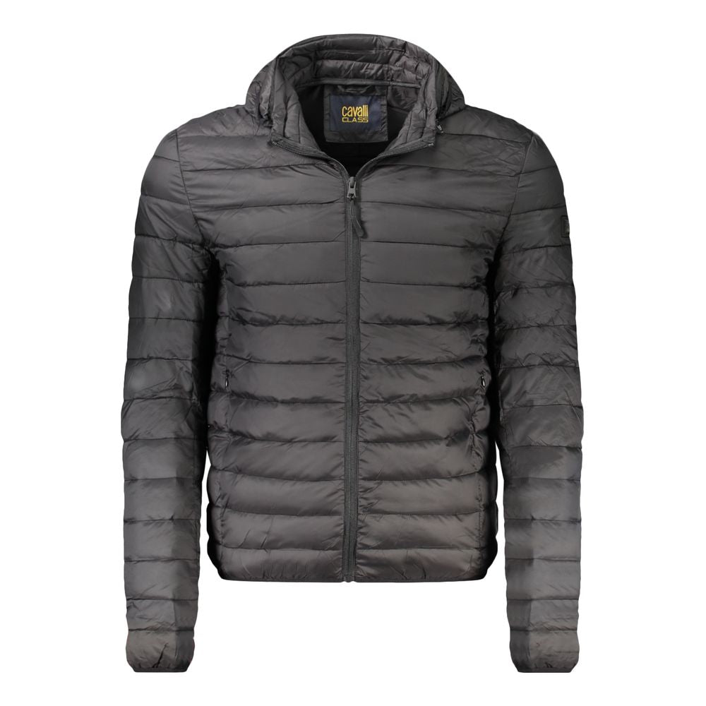 Cavalli Class Black Polyester Jackets & Coat Mens Jacket