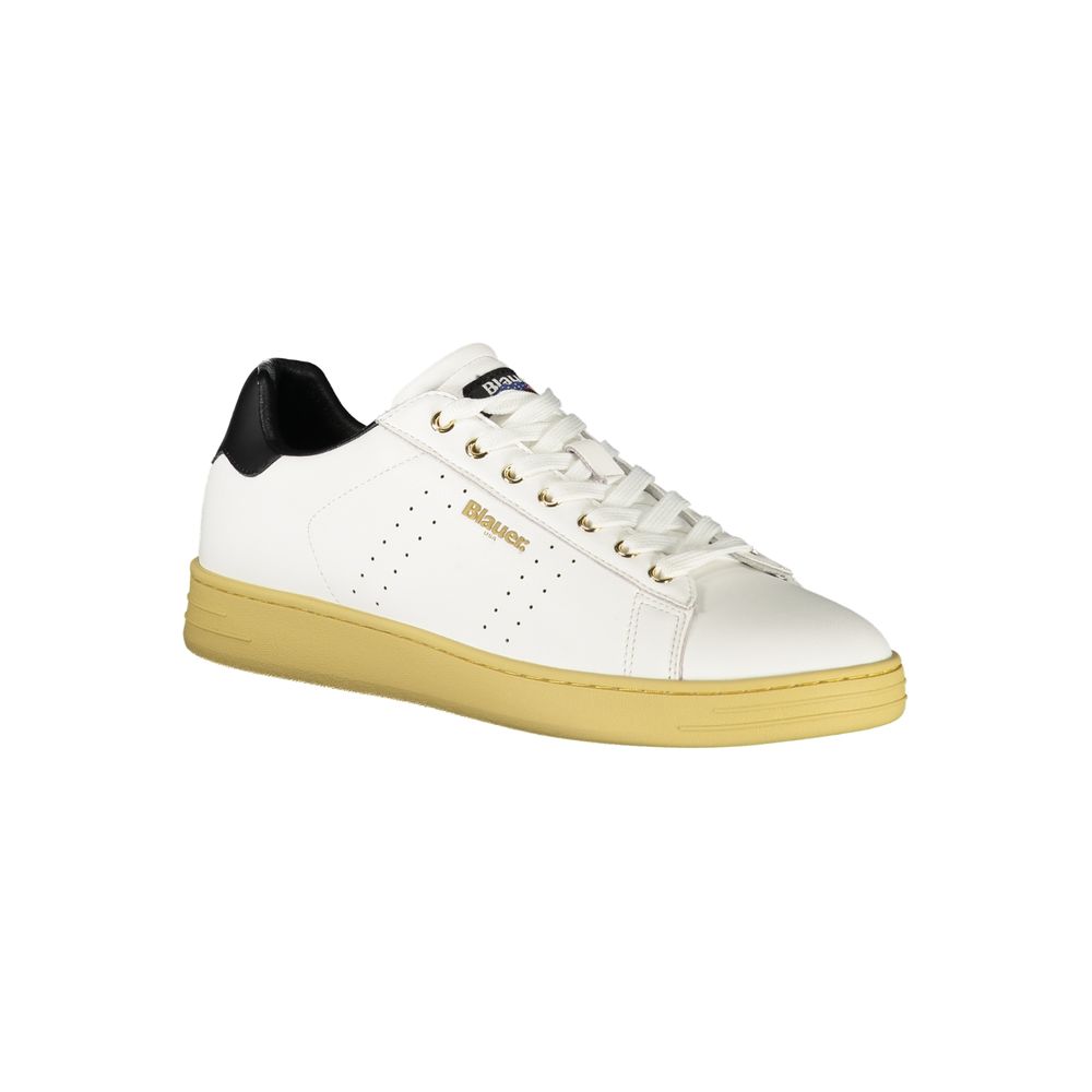 Blauer White Polyester Sneaker