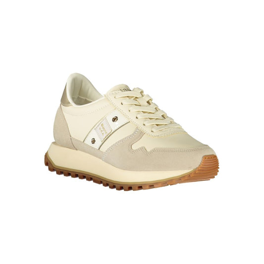 Blauer Beige Polyester Sneaker