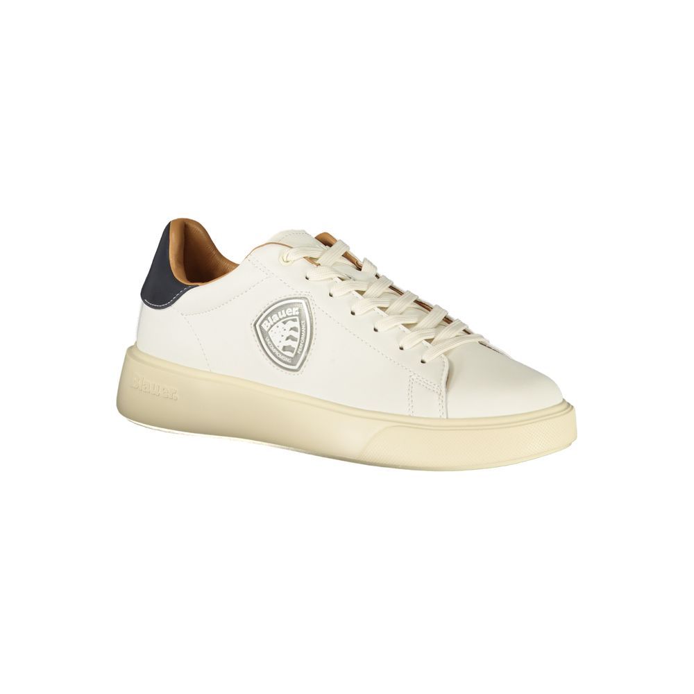 Blauer White Polyester Sneaker