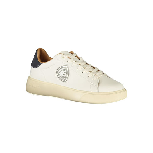 Blauer White Polyester Sneaker