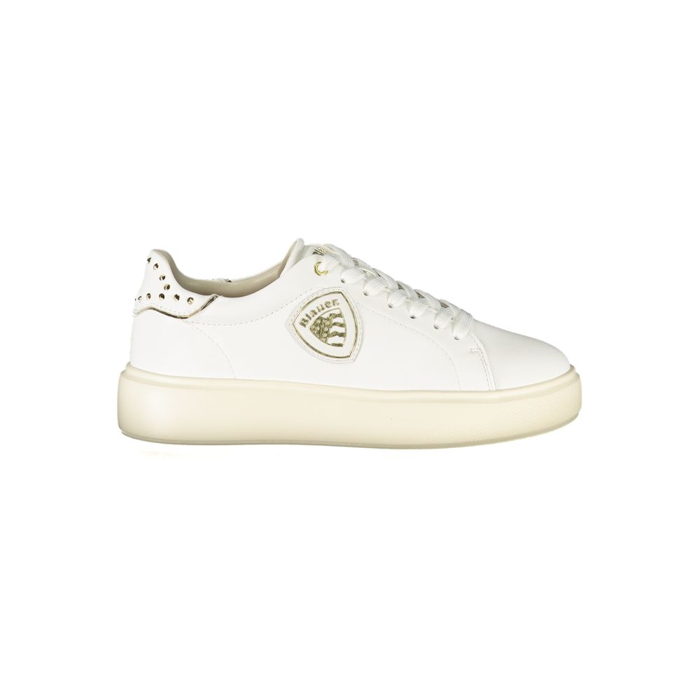 Blauer White Polyester Sneaker