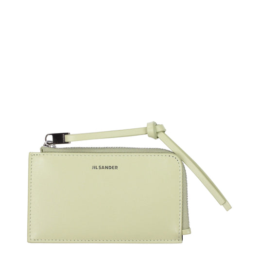 Jil Sander Green Leather Wallet Mens Wallet