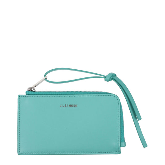Jil Sander Green Leather Wallet Mens Wallet