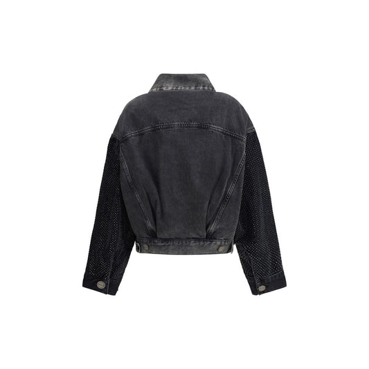 PINKO Gray Cotton Denim Jacket