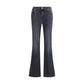 7FOR Black Cotton Bootcut Jeans