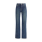 Saint Laurent Blue Cotton Straight-Leg Jeans