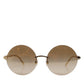 Dolce & Gabbana DG2228 Gold Plated Round Lenses Shades Eyewear Sunglasses
