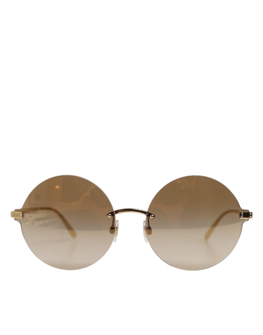 Dolce & Gabbana DG2228 Gold Plated Round Lenses Shades Eyewear Sunglasses