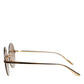 Dolce & Gabbana DG2228 Gold Plated Round Lenses Shades Eyewear Sunglasses