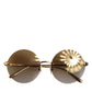 Dolce & Gabbana DG2228 Gold Plated Round Lenses Shades Eyewear Sunglasses