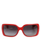 Dolce & Gabbana DG6093 Red Rectangular Grey Graduated Lenses Sunglasses