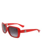 Dolce & Gabbana DG6093 Red Rectangular Grey Graduated Lenses Sunglasses