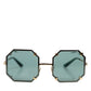 Dolce & Gabbana DG2216 Gold Square Frame Green Lens Shades Sunglasses