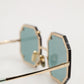 Dolce & Gabbana DG2216 Gold Square Frame Green Lens Shades Sunglasses