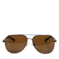 Dolce & Gabbana Black Steel Frame Basalto Collection Shades Sunglasses