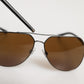 Dolce & Gabbana Black Steel Frame Basalto Collection Shades Sunglasses