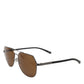 Dolce & Gabbana Black Steel Frame Basalto Collection Shades Sunglasses