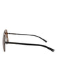 Dolce & Gabbana Black Steel Frame Basalto Collection Shades Sunglasses