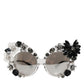 Dolce & Gabbana Transparent DG4292 Round Crystal Flowers Sunglasses