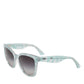 Dolce & Gabbana DG4190 Blue Lace Acetate Rectangle Shades Sunglasses
