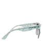 Dolce & Gabbana DG4190 Blue Lace Acetate Rectangle Shades Sunglasses
