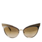 Dolce & Gabbana DG2178 Gold Metal Cat Eye Gradient Eyewear Sunglasses