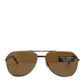 Dolce & Gabbana DG2106K Silver Frame Aviator Shades Eyewear Sunglasses