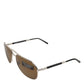 Dolce & Gabbana DG2106K Silver Frame Aviator Shades Eyewear Sunglasses