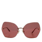 Dolce & Gabbana Lucia Gold Metal Cat Eye Red Lenses Sunglasses