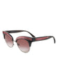 Dolce & Gabbana Black Pink Mirrored Cat Eye Sequined Sunglasses