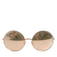 Dolce & Gabbana DG2215K Gold Metal Round Shades Eyewear Sunglasses
