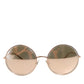 Dolce & Gabbana DG2215K Gold Metal Round Shades Eyewear Sunglasses