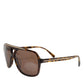 Dolce & Gabbana Dark Brown Tortoise Shell Pilot Frame Sunglasses