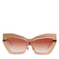 Dolce & Gabbana DG2224 Sand Rose Gold Cat Eye Irregular Frame Sunglasses